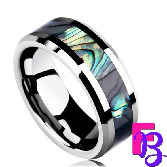 *NEW!* Mens Stainless Steel Abalone Ring - Picture 8 of 12